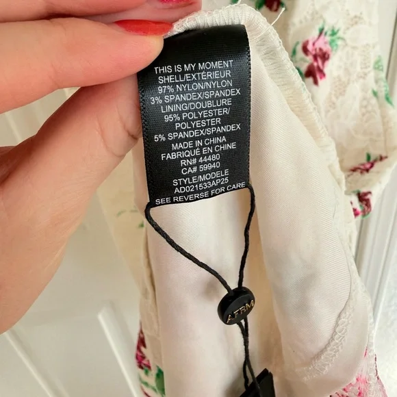 AFRM Marlo Crochet Lace Maxi Dress Pink And White Floral Size S - Picture 9 of 12